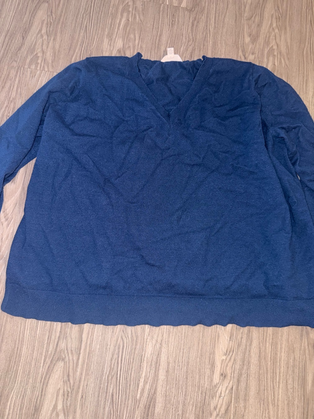 Terra & Sky Deep Blue V-Neck Sweater Top